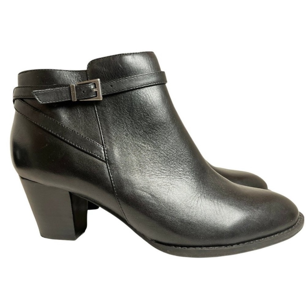 Vionic Upton Black Leather Ankle Booties 9.5 - image 1